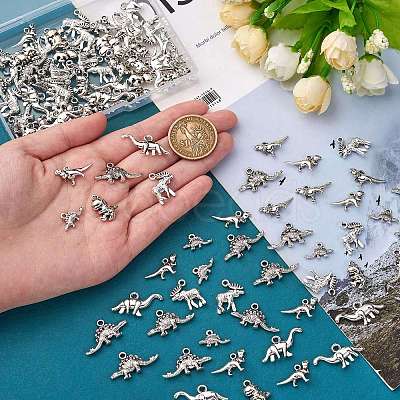 120Pcs 6 Style Tibetan Style Alloy Pendants TIBE-SZ0001-07-1