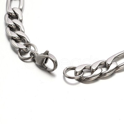 Tarnish Resistant Boy's 304 Stainless Steel Mother-Son Figaro Chain Bracelets BJEW-E233-04P-1