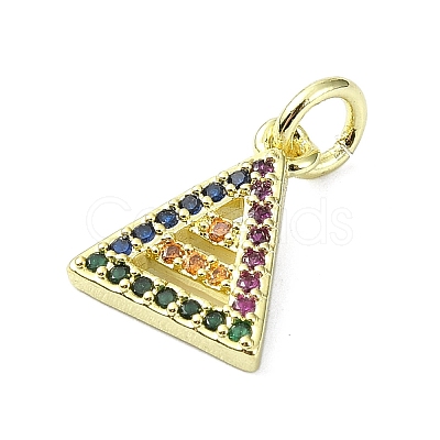 Brass Micro Pave Colorful Cubic Zirconia Pendants KK-H475-07G-1