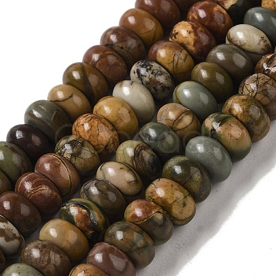 Natural Picasso Jasper Beads Strands G-Q161-B01-02-1