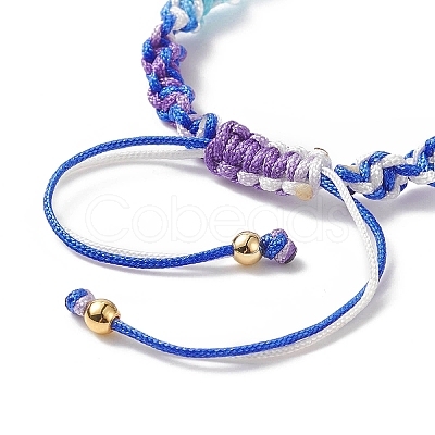 Gradient Color Polyester Cord Braided Bracelets AJEW-JB01145-1