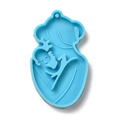 Mother's Day Mother with Baby Silicone Pendant Molds AJEW-M221-02E-1