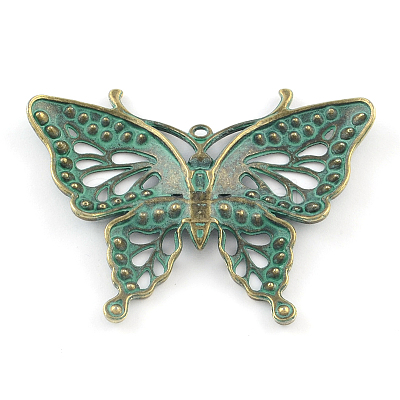 Zinc Alloy Butterfly Pendants Rhinestone Settings PALLOY-R065-011-LF-1