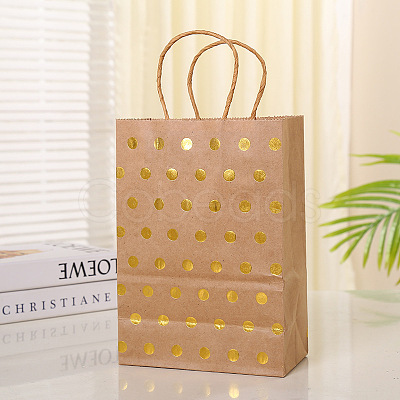 Polka Dot Pattern Rectangle Paper Bags CON-PW0001-122E-1