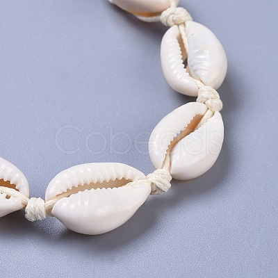 Cowrie Shell Beaded Necklaces NJEW-JN02397-01-1