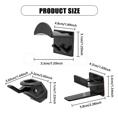 BENECREAT 3 Style ABS Plastic Hat Hooks for Wall KY-BC0001-36-1