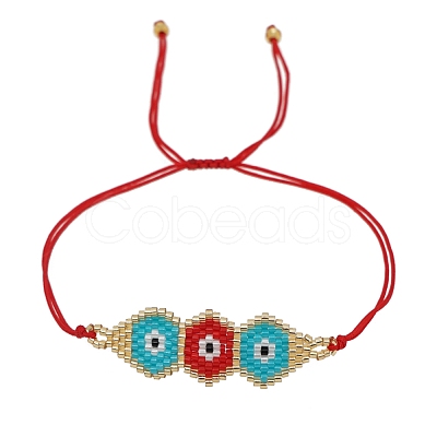 Friendship Evil Eye Loom Pattern Seed Beads Bracelets for Women BJEW-C011-15-1