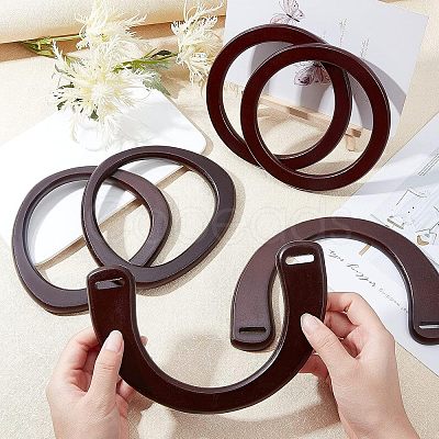 CHGCRAFT 6 Pcs 3 Styles Wood Bag Handles WOOD-CA0001-15-1