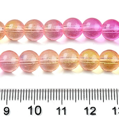 Baking Painted Transparent Glass Beads DGLA-M001-8mm-05-1