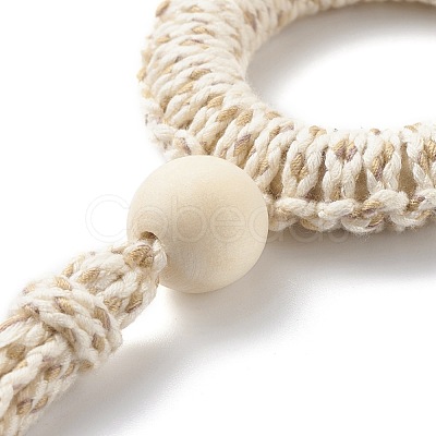 Ring Macrame Cotton Cord Pendant Decorations HJEW-JM00752-1