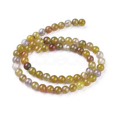 Dyed Natural Dragon Veins Agate Beads Strands G-C068-6mm-15-1