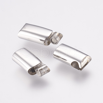 Tarnish Resistant 304 Stainless Steel Magnetic Clasps with Glue-in Ends STAS-F122-04P-1