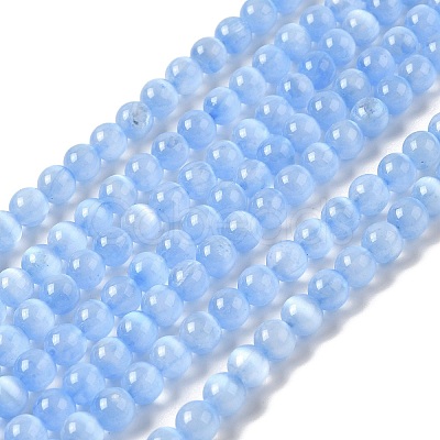 Natural Selenite Dyed Beads Strands G-P493-02E-1