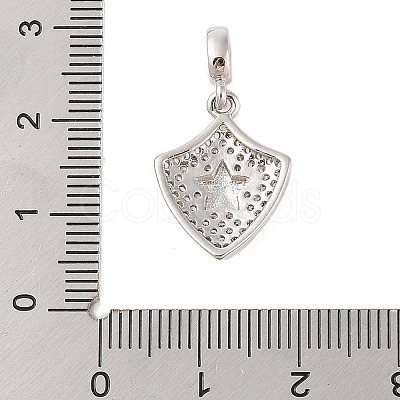 Rack Plating Brass Micro Pave Clear Cubic Zirconia Pendants X-KK-S380-37A-P-1