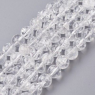 Natural Crackle Crystal Bead Strands G-J376-34-8mm-1