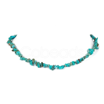 Natural Howlite Chip Beaded Necklace NJEW-JN04615-07-1