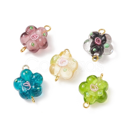 Handmade Lampwork Connector Charms PALLOY-JF01807-1