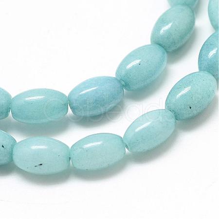 Dyed Natural Aquamarine Beads Strands G-T031-6x9mm-12-1