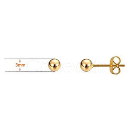 Brass Ball Stud Earrings EJEW-BB65739-U-1