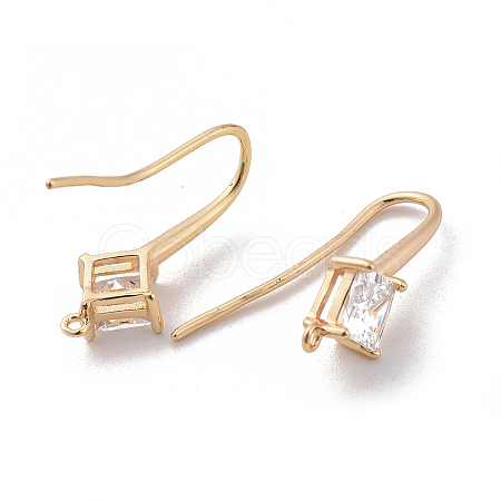 Brass Earring Hook X-ZIRC-Q019-002G-1