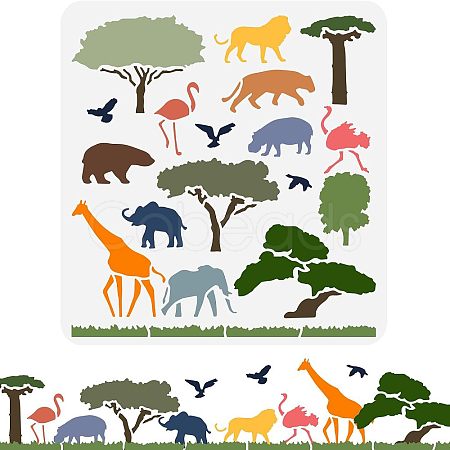 Plastic Reusable Drawing Painting Stencils Templates DIY-WH0172-921-1