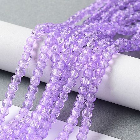 Spray Painted Crackle Glass Beads Strands X-CCG-Q002-4mm-04-1