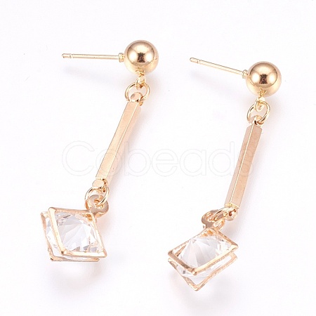 Glass Stud Earrings EJEW-K073-16A-1