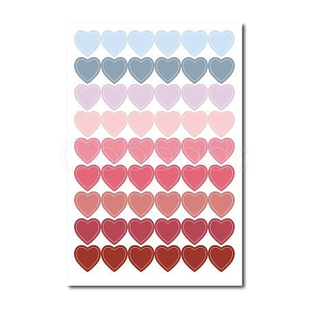 Gradient Color Heart Adhesive Paper Stickers STIC-PW0006-015-1