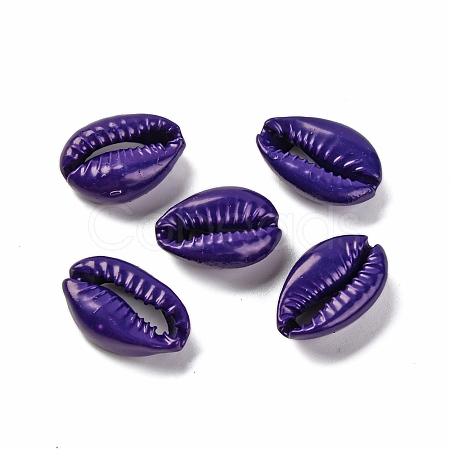 Baking Painted Cowrie Shell Beads SSHEL-M023-01O-1