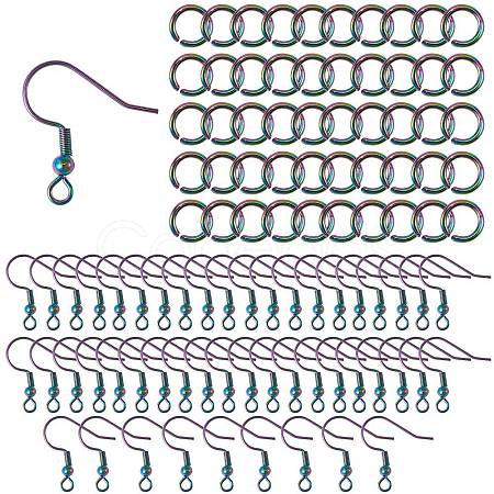 100Pcs 2 Style Earring Hooks and Open Jump Rings STAS-SZ0001-73-1