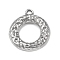 Non-Tarnish 304 Stainless Steel Pendants, Hammered Ring Charm, Stainless Steel Color, 18.5x16x2mm, Hole: 1.6mm