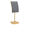 Velvet & Metal Single Necklace Display Riser Stands, L-Shaped, Golden, Gray, 4.5x4.5x16.5cm