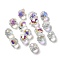 Electroplated Glass Beads, Faceted, Teardrop Charms, Top Drilled, Clear AB, 11x8mm, Hole: 1.2mm