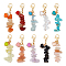 Unicraftale 2 Sets Chip Natural & Synthetic Gemstone Pendant Decoraiton, with Alloy Enamel Pendants, 304 Stainless Steel Lobster Claw Clasps, Heart, 40~42mm, 10pcs/set