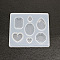 DIY Pendant Silicone Molds, Resin Casting Molds, Teardrop/Octagon, Heart, 77x89mm