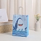 Paper Bags, with Handles & Pattern, Gift Bags, Shopping Bags, Rectangle, Shark, 15x8x21cm