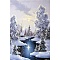 DIY Diamond Painting Kit, Including Resin Rhinestones Bag, Diamond Sticky Pen, Tray Plate and Glue Clay, Snowy Forest, Light Steel Blue, 400x300mm