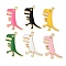 Rack Plating Alloy Enamel Pendants, Golden, Dinosaur Charm, Mixed Color, 29.5x22x2mm, Hole: 2mm