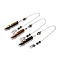 Natural Tiger Eye Pointed Dowsing Pendulums, with Eco-Friendly Brass Findings, Platinum, Cadmium Free & Lead Free, Bullet, 31.35cm