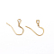 Ion Plating(IP) 316 Stainless Steel French Earring Hooks, with Horizontal Loops, Flat Earring Hooks, Golden, 18x17x2mm, Hole: 2mm, 20 Gauge, Pin: 0.8mm