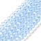 Baking Painted Transparent Glass Beads Strands, Imitation Opalite, Faceted, Round, Light Sky Blue, 8x6mm, Hole: 1.6mm, about 65pcs/strand, 15.94''(40.5cm)