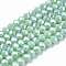 Electroplate Glass Beads Strands, Opaque Solid Color, AB Color Plated, Faceted, Rondelle, Dark Sea Green, 2.3~2.7x2mm, Hole: 0.4mm, about 150~155pcs/strand, 32~33cm