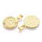 Brass Pendants, Twelve Constellations, Flat Round, Real 18K Gold Plated, 24x20.5x2mm, Hole: 3.5x7mm