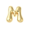 Rack Plating Brass Pendants, Cadmium Free & Lead Free, Long-Lasting Plated, Real 18K Gold Plated, Letter M, 18x18x5mm, Hole: 1.8x2.5mm