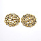 Tibetan Style Filigree Joiners Links, Cadmium Free & Nickel Free & Lead Free, Flower, Antique Golden, 29x1mm, Hole: 1.2mm