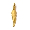 Tibetan Style Alloy Pendants, Feather, Golden, 31.5x6.5x4mm, Hole: 2mm