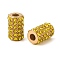 Ion Plating(IP) 304 Stainless Steel Beads, with Rhinestone, Column, Golden, Citrine, 11x7mm, Hole: 3mm