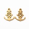 Ion Plating(IP) 304 Stainless Steel Pendants, Anchor & Helm Charms, Golden, 17x13x1.4mm, Hole: 1.8mm