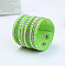 9-row Suede Cord & Rhinestone & Alloy Rivet Wrap Bracelets, Snap Bracelets for Women Girl, Lawn Green, 7-7/8 inch(20cm)