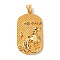 316L Surgical Stainless Steel Big Pendants, Real 18K Gold Plated, Oval with Constellations Charm, Aquarius, 53x29x4mm, Hole: 8x5mm